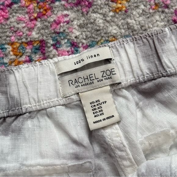 Rachel Zoe White Grey Tie Dye 100% Linen High Rise Lightweight Jogger Pants XS - Picture 9 of 10